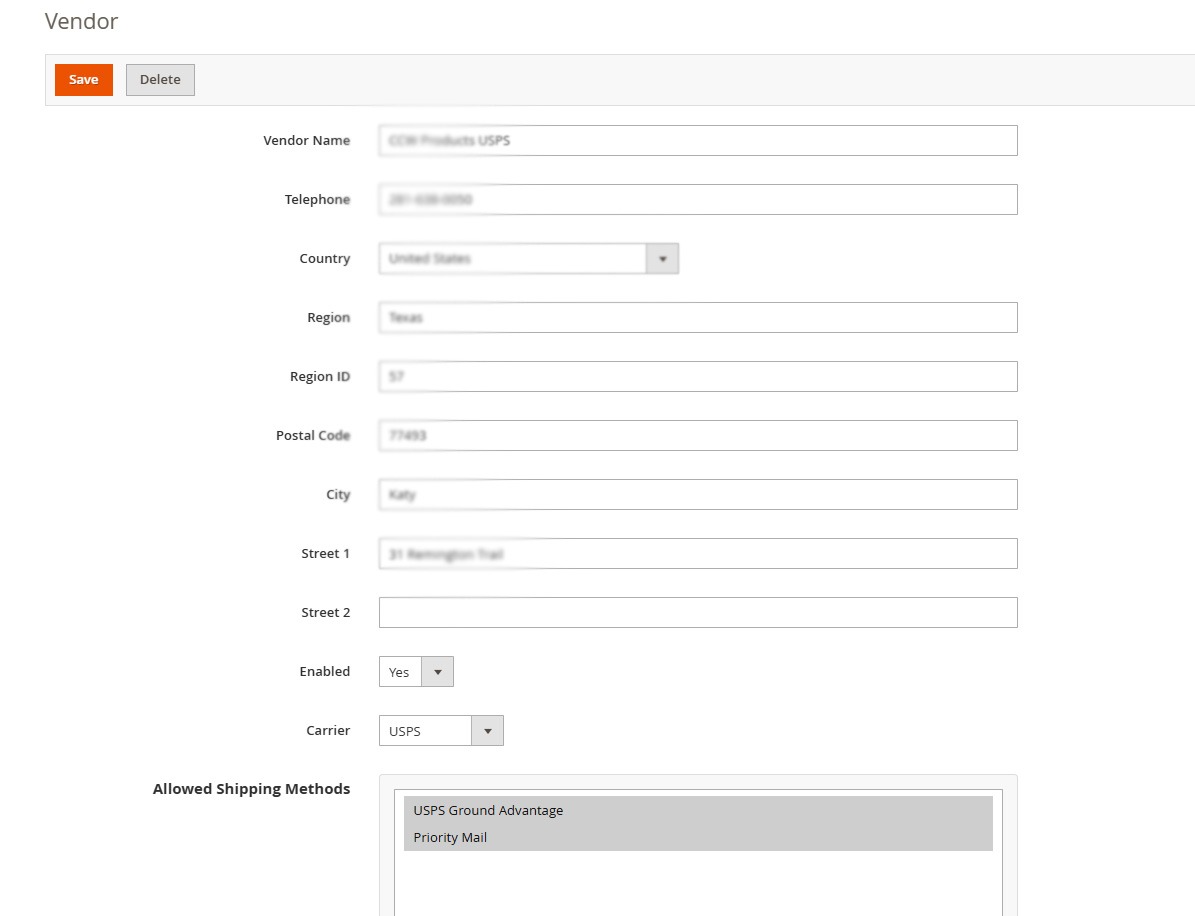 Adobe Commerce multi-vendor dropship example showing vendor grouping and shipping totals