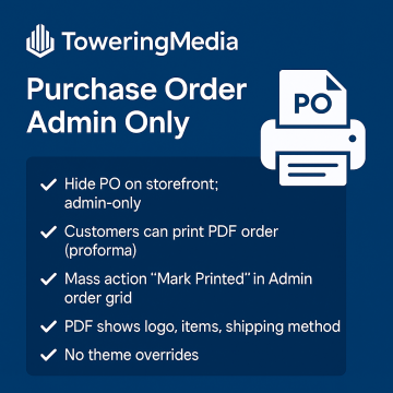 Magento 2 Purchase Order Admin Only