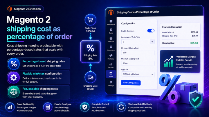 Magento 2 shipping cost as percentage of order