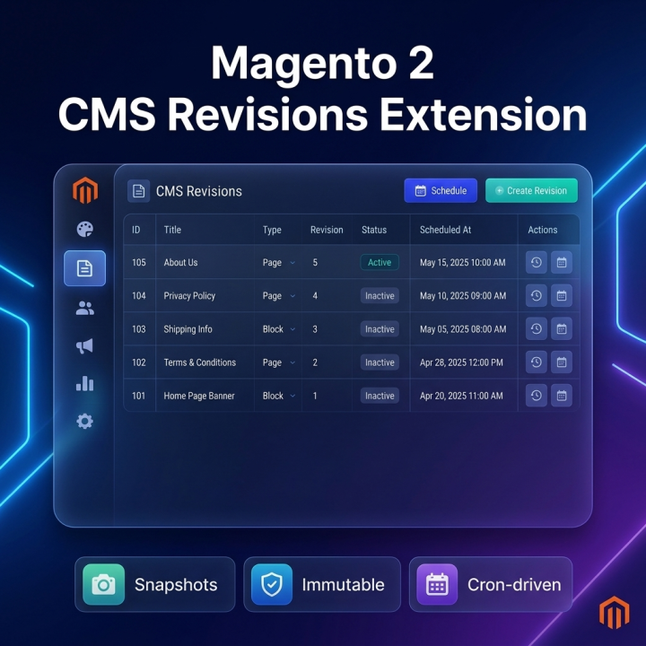 Magento 2 CMS Revisions Extension