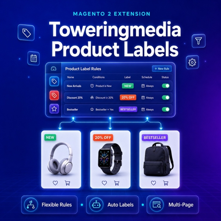 Toweringmedia Product Labels Extension