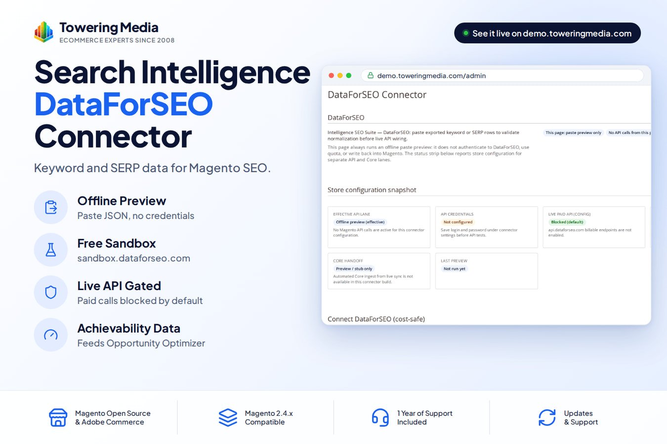 Live on demo.toweringmedia.com