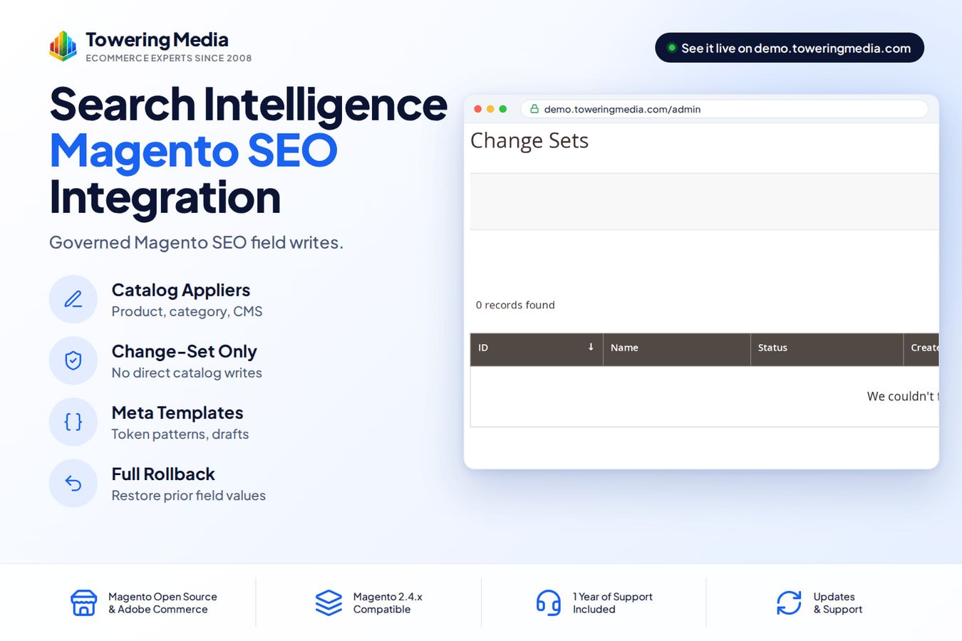 Live on demo.toweringmedia.com