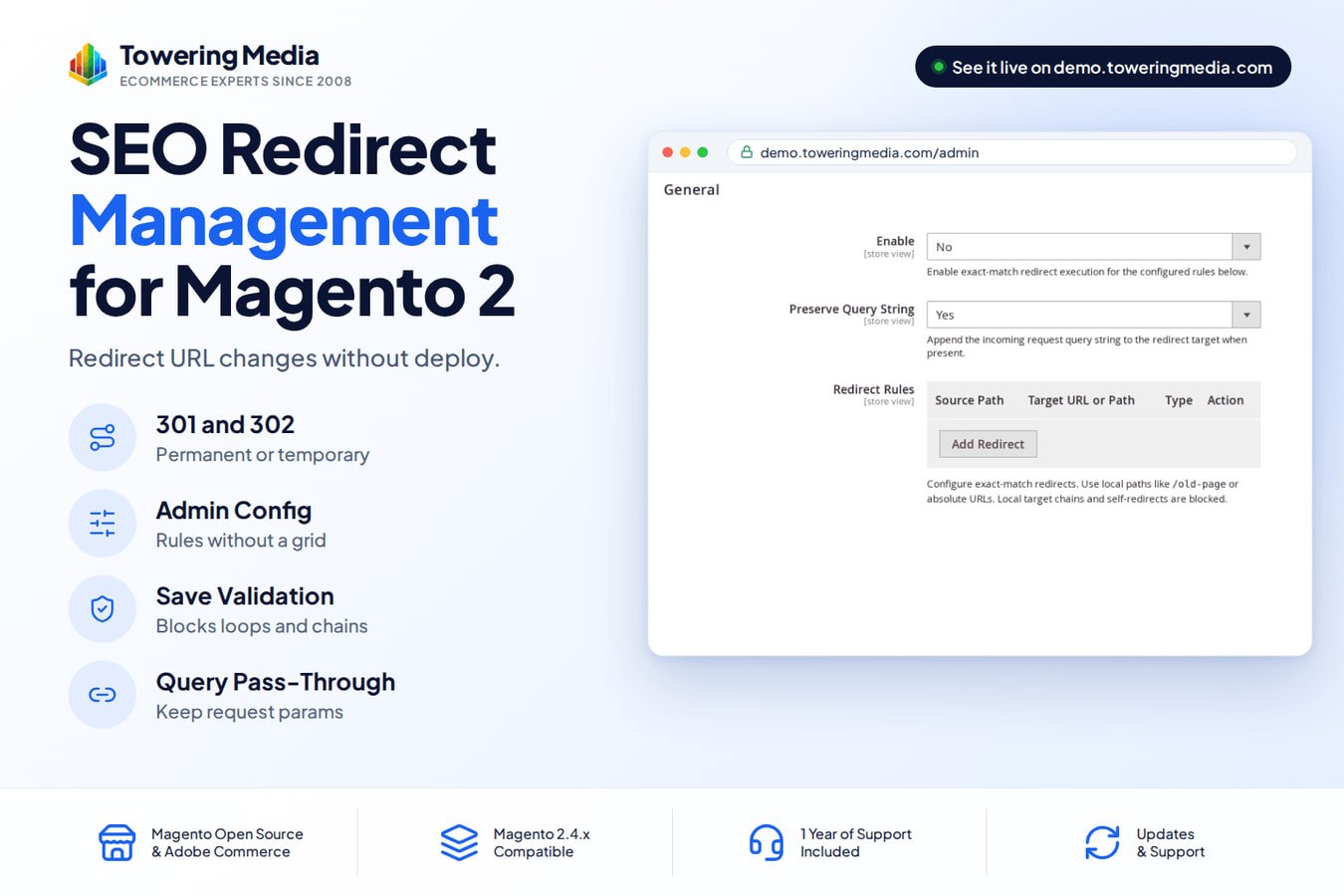 Live on demo.toweringmedia.com