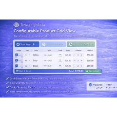 Magento 2 Configurable Product Grid (Bulk Order Extension)
