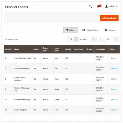 Toweringmedia Product Labels Extension