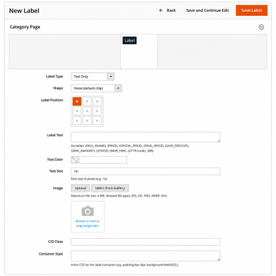 Toweringmedia Product Labels Extension