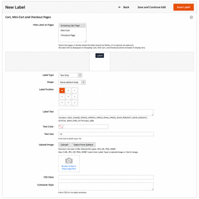 Toweringmedia Product Labels Extension