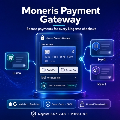 Moneris Payment Gateway for Magento 2 — Luma, Hyvä & React Checkout Pro