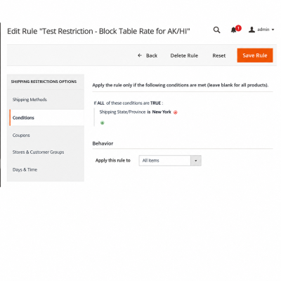 Shipping Restrictions Extension