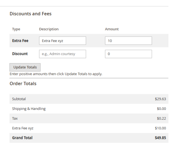 Magento2 Admin Discounts And Fees
