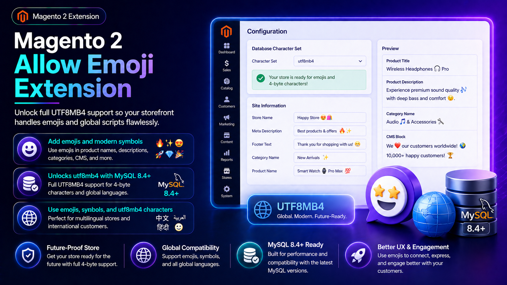 Magento 2 Allow Emoji Extension