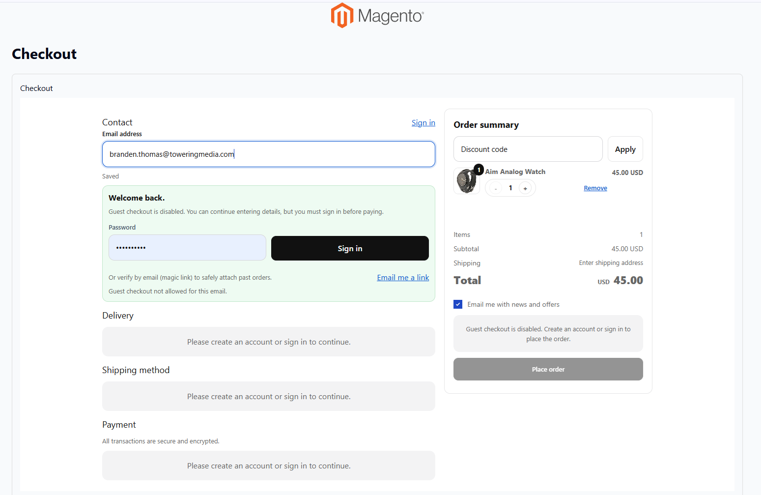 React Checkout Pro one-step Magento checkout UI