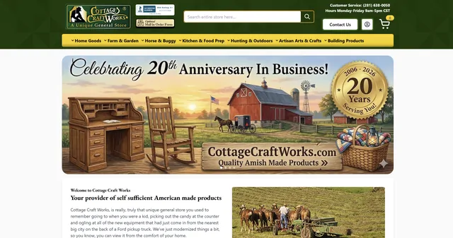 Cottage Craft Works Magento ecommerce storefront design