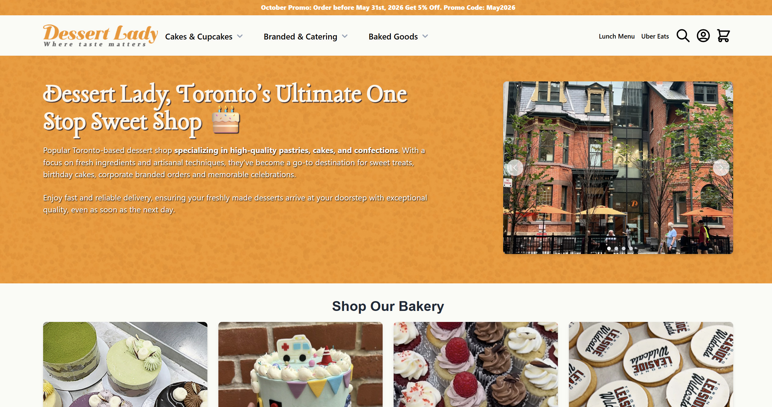 Dessert Lady Magento storefront design