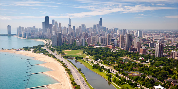 Chicago skyline and lakefront