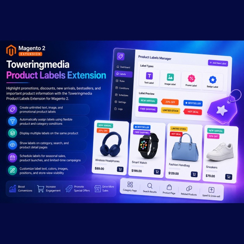 Product Labels extension square product artwork