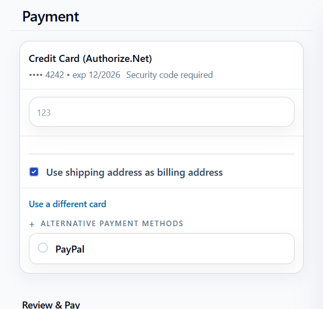 Magento 2 checkout payment section using shipping address as the billing address