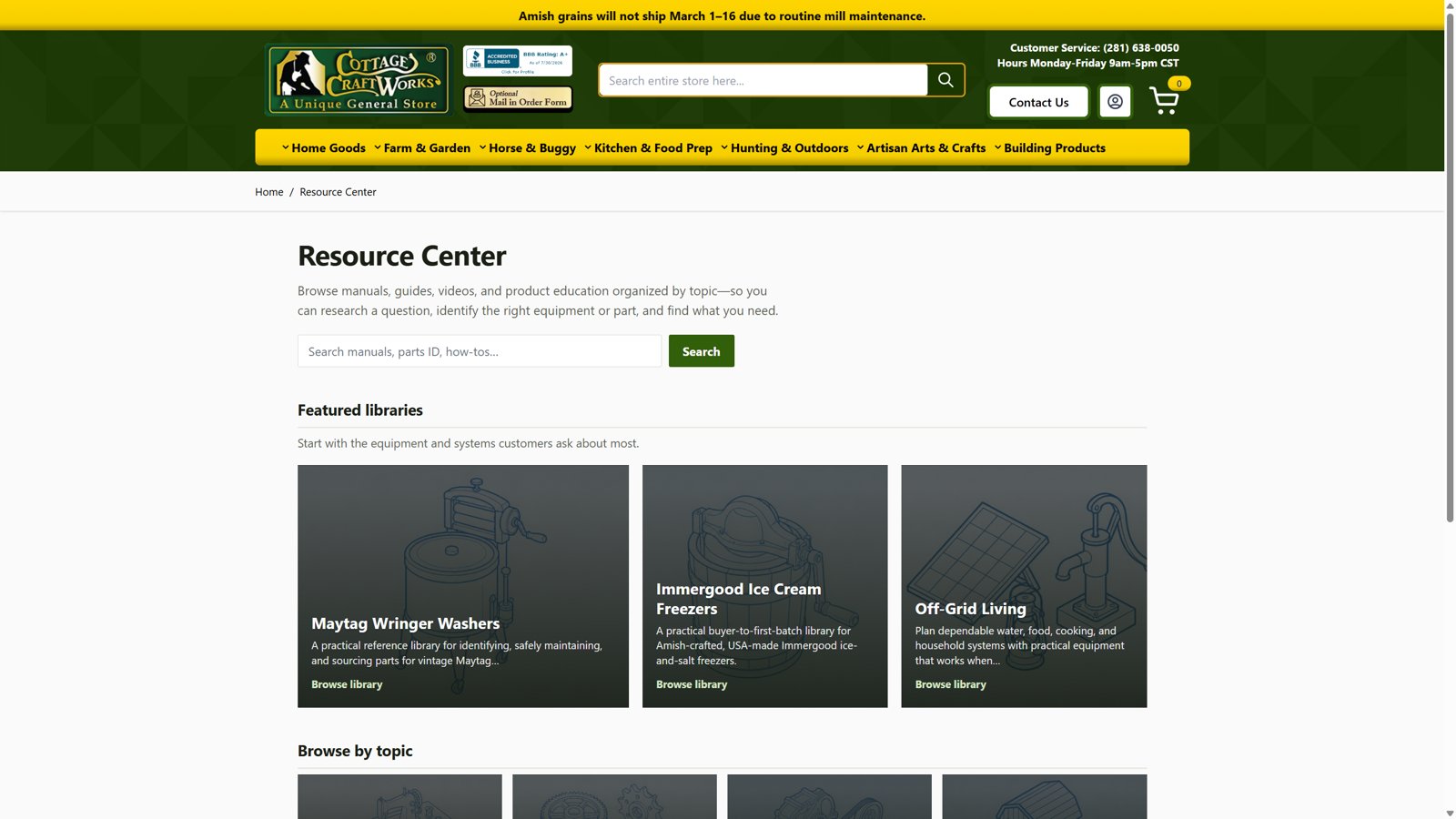 Resource Center landing example