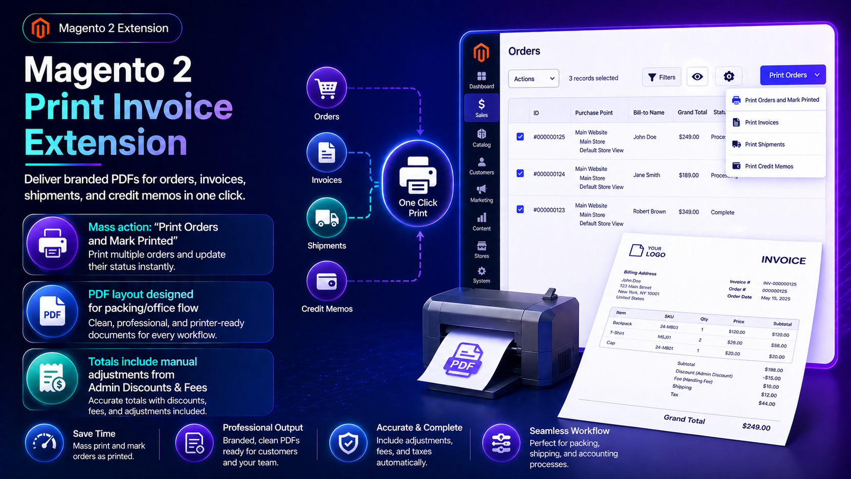Magento 2 Print Order / Invoice Extension