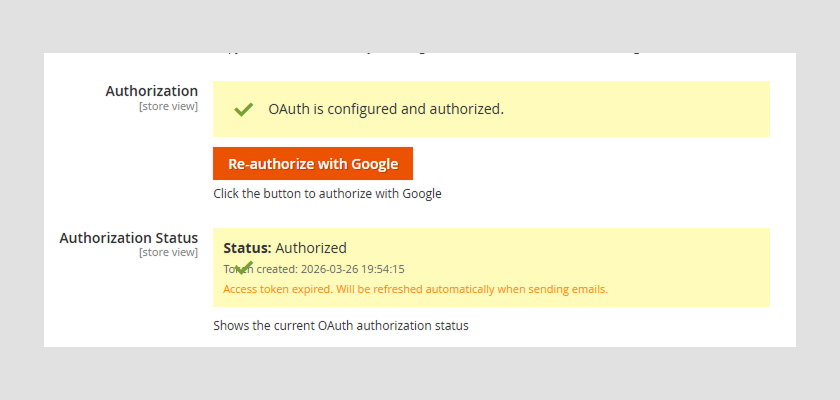 SMTP provider host, port, and encryption settings in Magento Admin